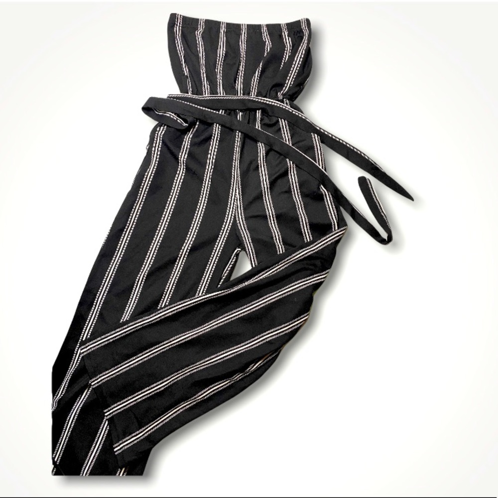 This item is a from Forever21 . It is a nice fitting strip jumpsuit